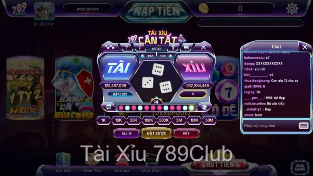 Cá cược game Tài Xỉu 789 Club đổi thưởng cực lớn